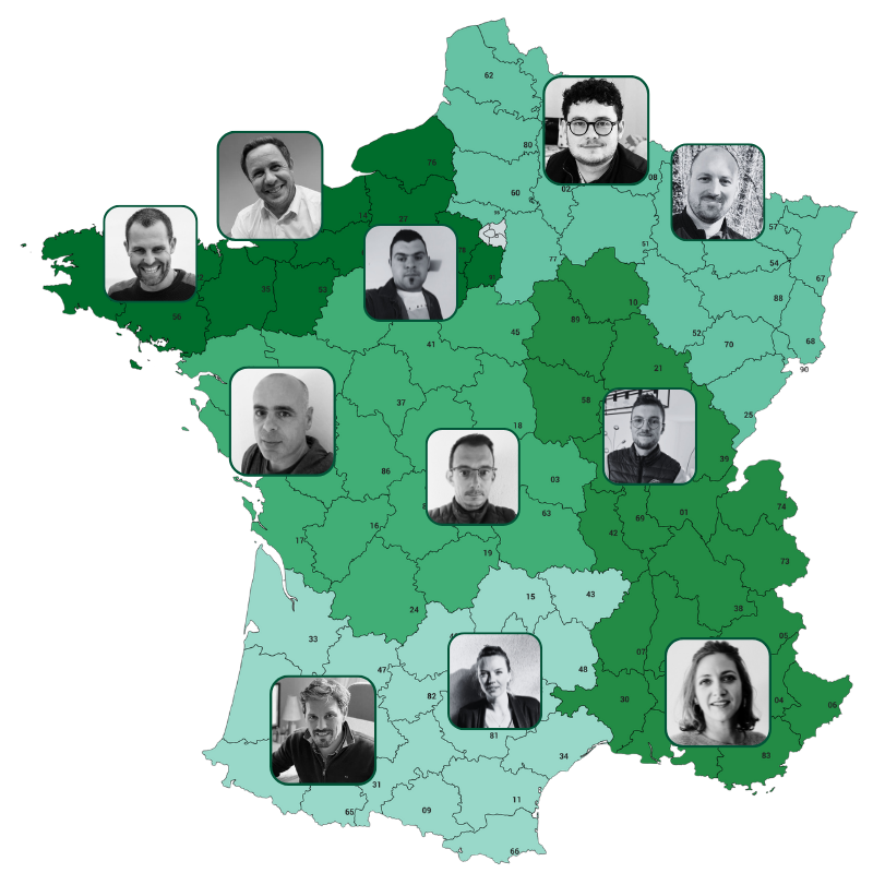 Carte de France des conseillers Intrax - Réseau national d'experts GPS Sveaverken